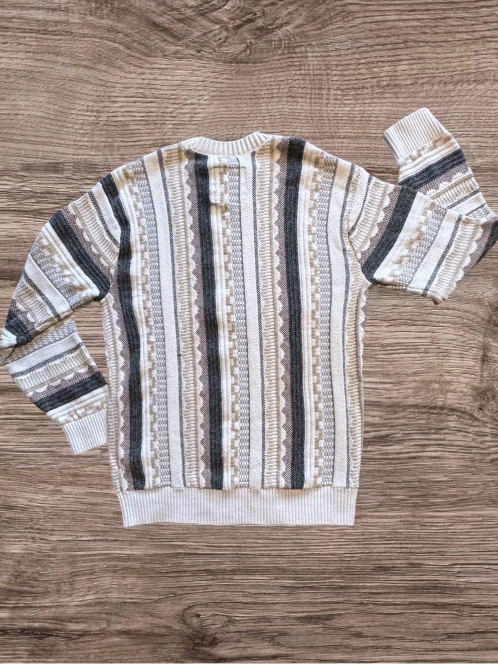 Vtg Y2K 2000s HOLLISTER Textured Knit Striped Sweater